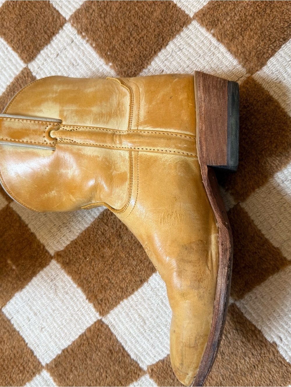 Frye Honey Tan Leather Western Cowboy Boots - Picture 7 of 12